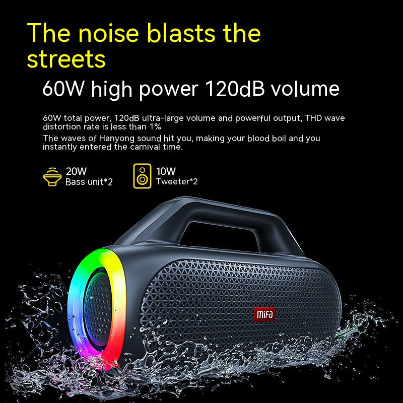 Colorful Bluetooth Speaker High Power Extra Bass Portable Portable Outdoor Sound Box - Image 9