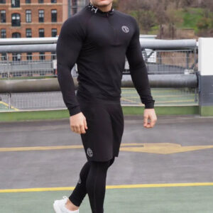 Men's 3-Piece Skinny Fitness Tracksuit Set: Long Sleeve Sportswear + 2-in-1 Cycling Leggings
