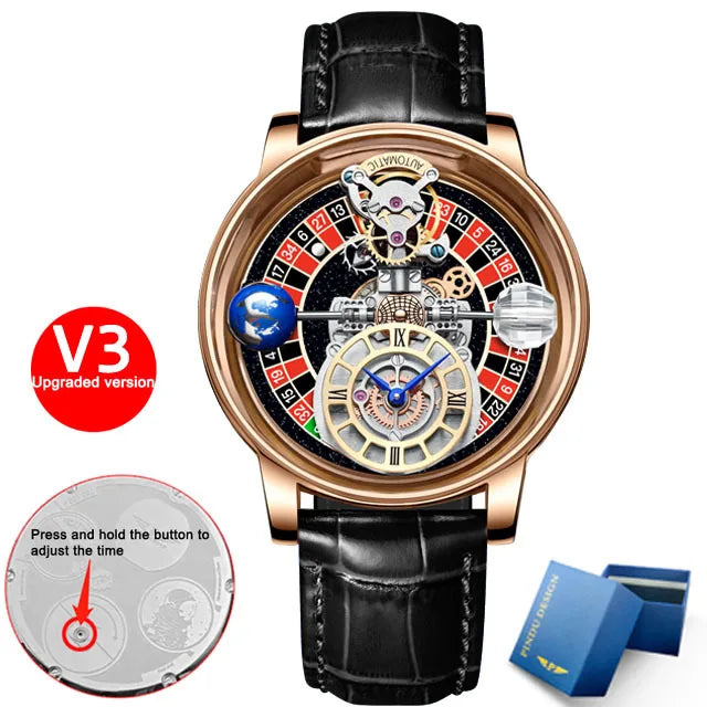 Montre Homme 2023 Gambling Disk PINDU DESIGN Mens Watches Top Brand Luxury Jacob&Co Astronomia Quartz Roulette Watch Baselworld - Image 12