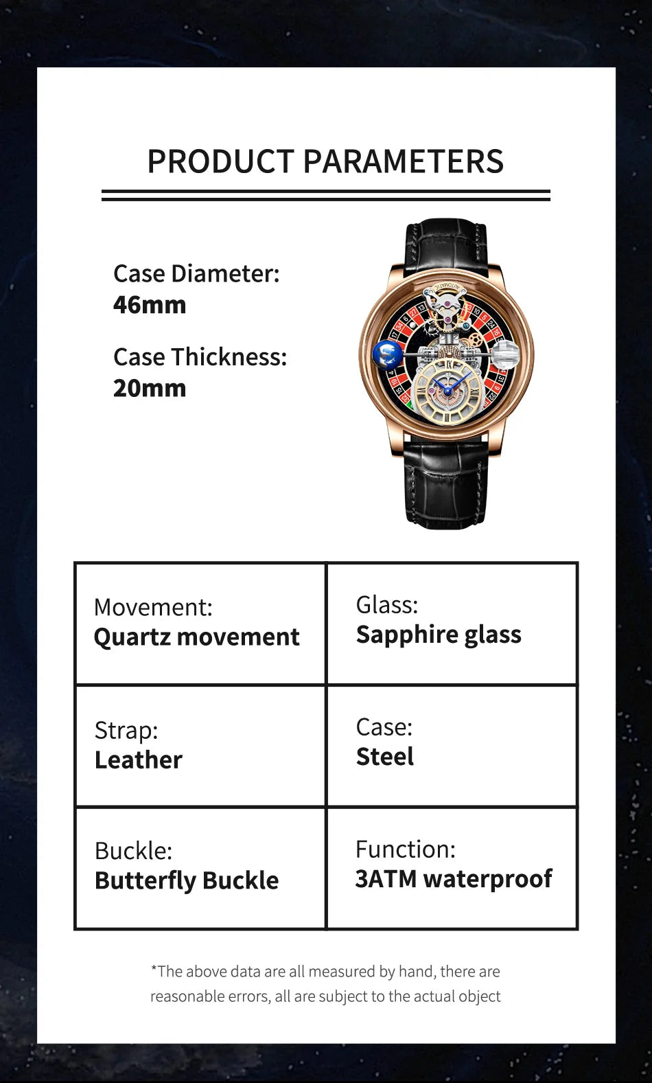 Montre Homme 2023 Gambling Disk PINDU DESIGN Mens Watches Top Brand Luxury Jacob&Co Astronomia Quartz Roulette Watch Baselworld - Image 8