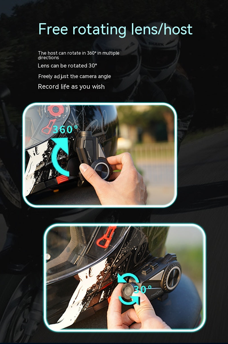 Motorcycle Helmet Intercom Bluetooth Headset Driving Recorder R3 - Image 19