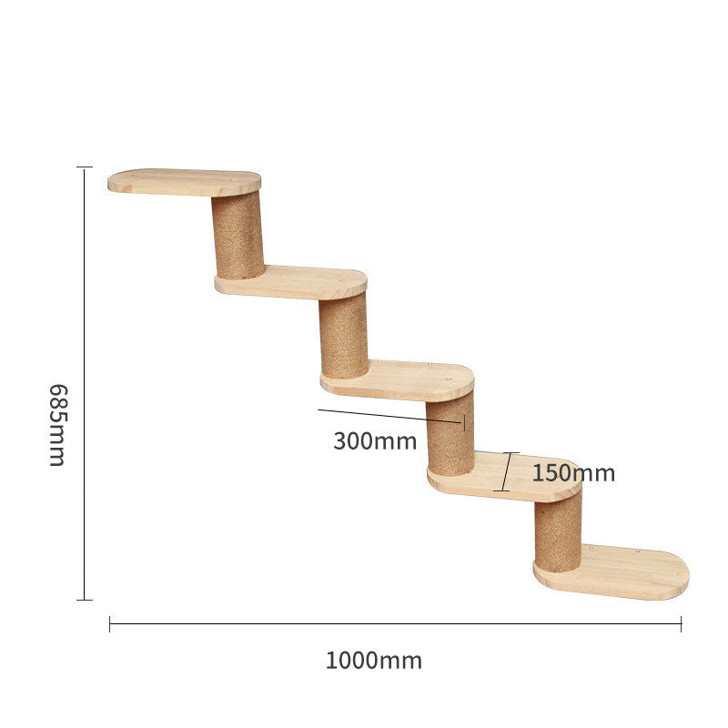 Solid Wood Wall-Mounted Cat Climbing Frame - Pet Accessories - Image 13