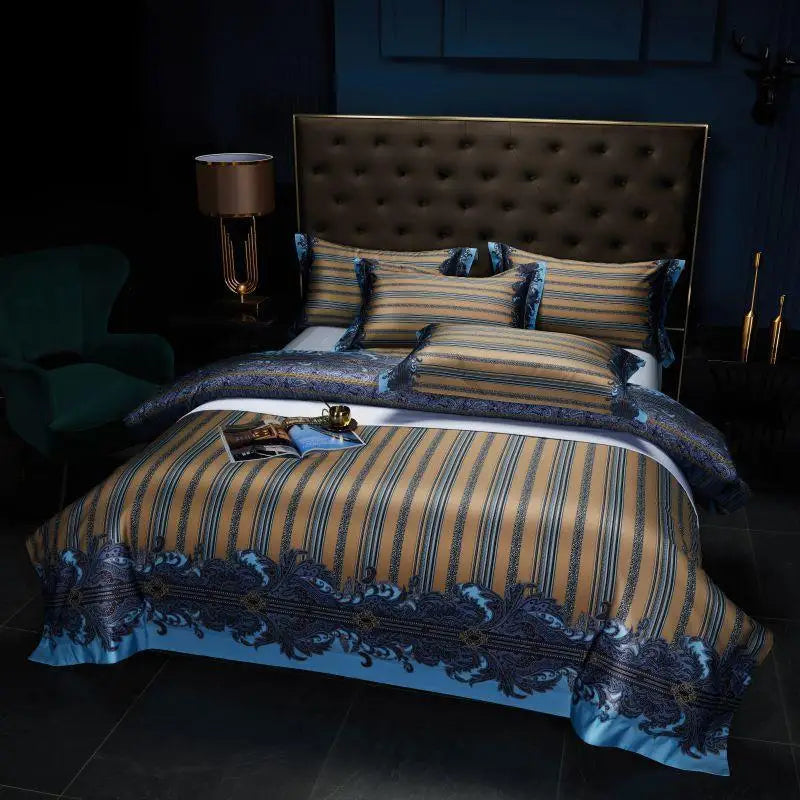 Vintage Bohemian Duvet Cover Set 1000TC Egyptian Cotton Sateen Luxury Bedding Set Queen King 4Pcs Quilt Cover Bed Sheet Pillows - Image 2